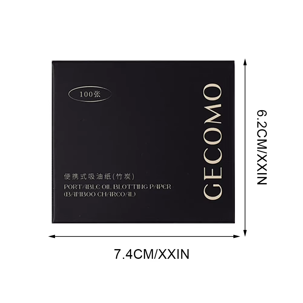 100 Sheets Oil Blotting Papers with Case & Powder Puff Oil Absorbing Sheets Bamboo Charcoal Face Oil Blotting Sheets for Make Up