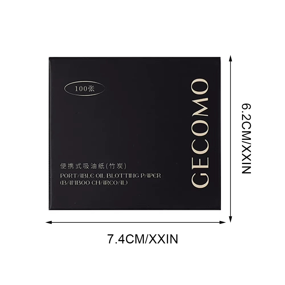 100 Sheets Oil Blotting Papers with Case & Powder Puff Oil Absorbing Sheets Bamboo Charcoal Face Oil Blotting Sheets for Make Up