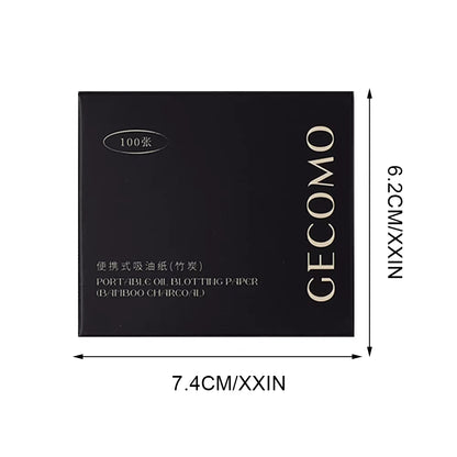 100 Sheets Oil Blotting Papers with Case & Powder Puff Oil Absorbing Sheets Bamboo Charcoal Face Oil Blotting Sheets for Make Up