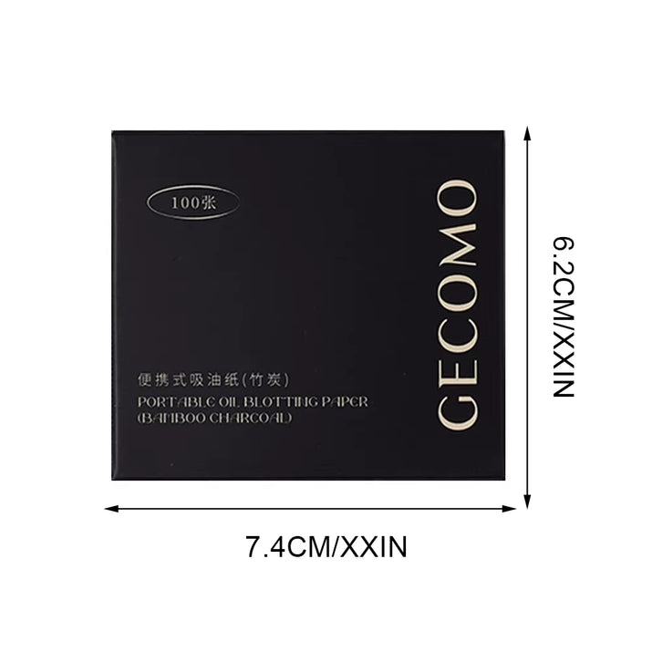 100 Sheets Oil Blotting Papers with Case & Powder Puff Oil Absorbing Sheets Bamboo Charcoal Face Oil Blotting Sheets for Make Up